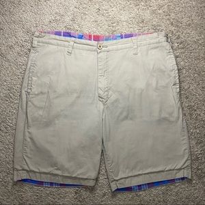 Olde School Brand Reversible Shorts Mens Size 36 Red Green Plaid Chino Casual